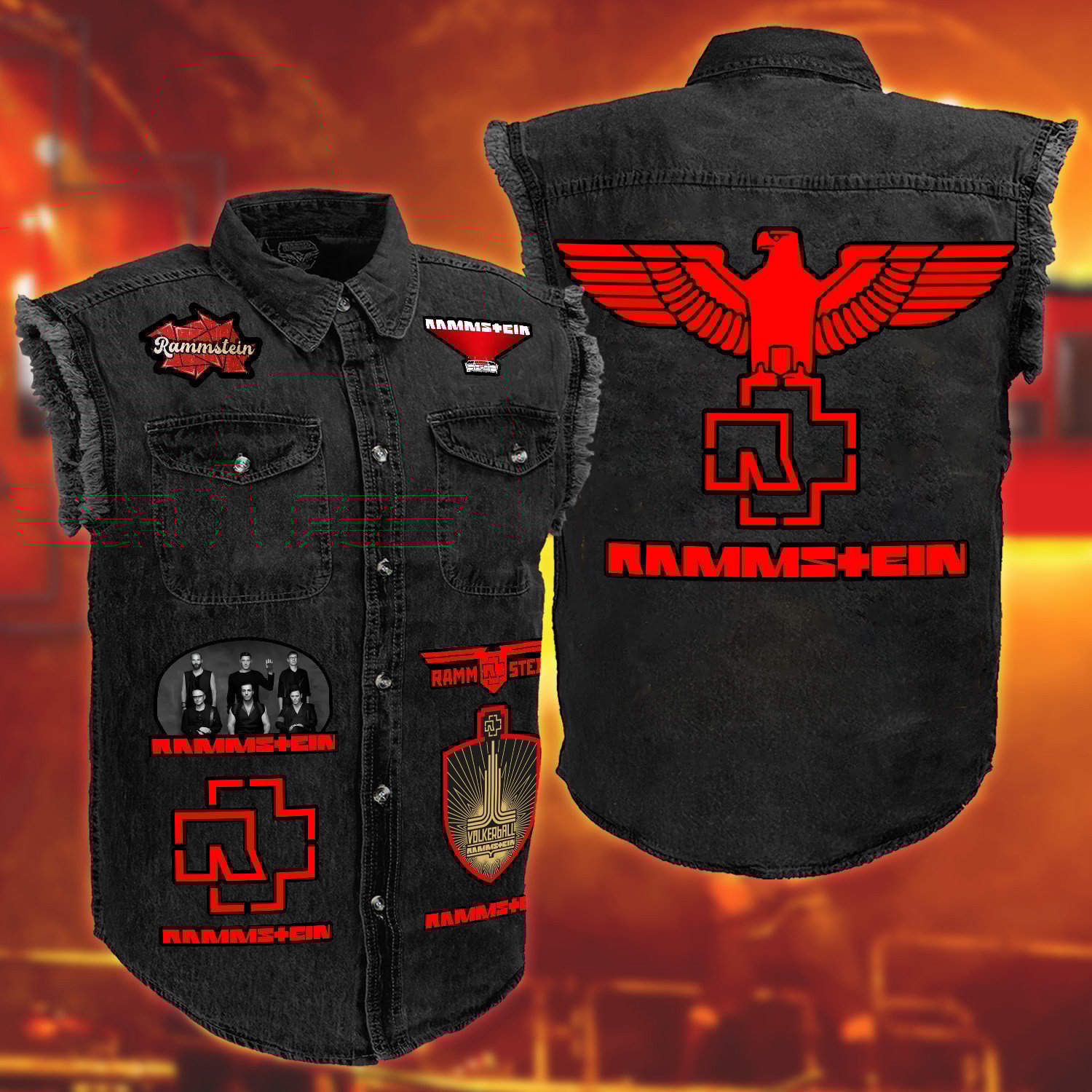 Rammstein Music Style Sleeveless Jacket For Fans
