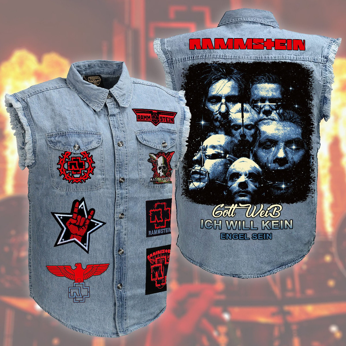 Rammstein Music Style Sleeveless Jacket For Fans