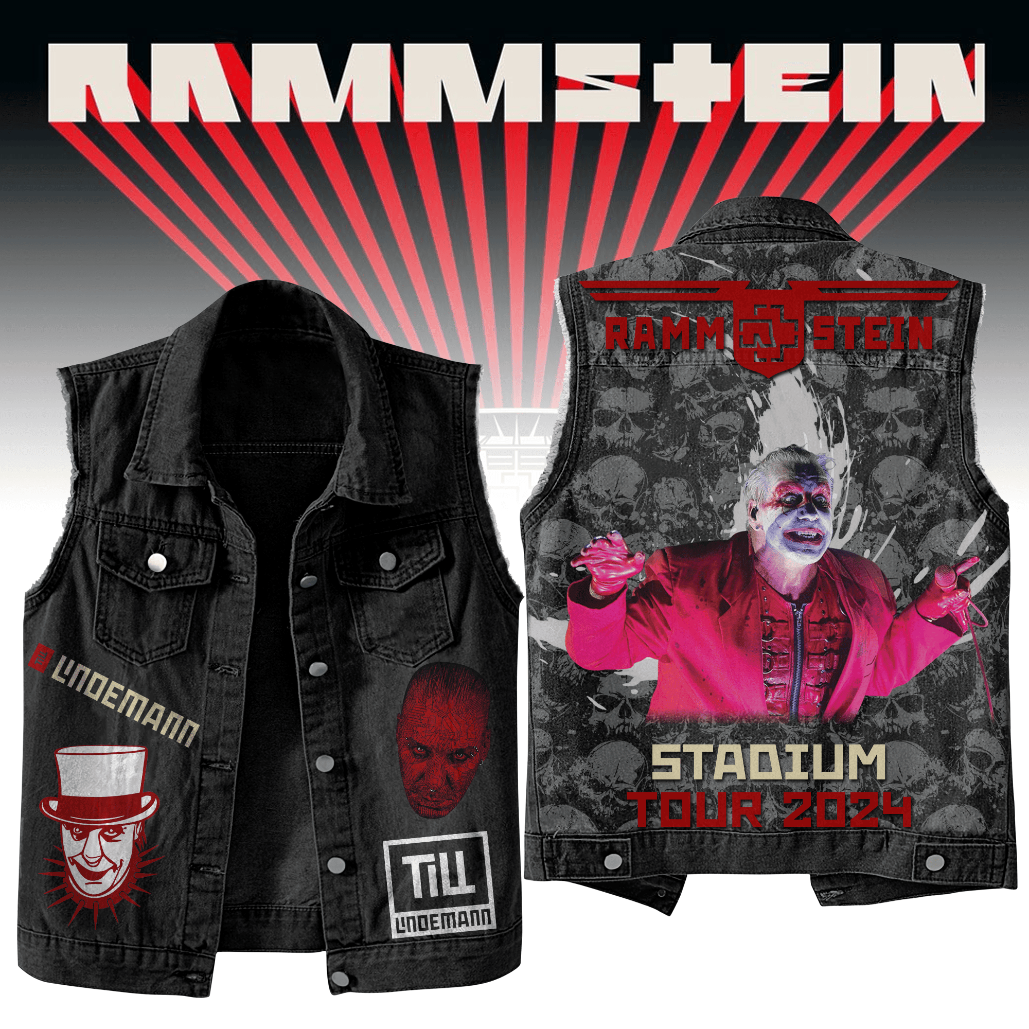 Rammstein Music Style Sleeveless Jacket For Fans
