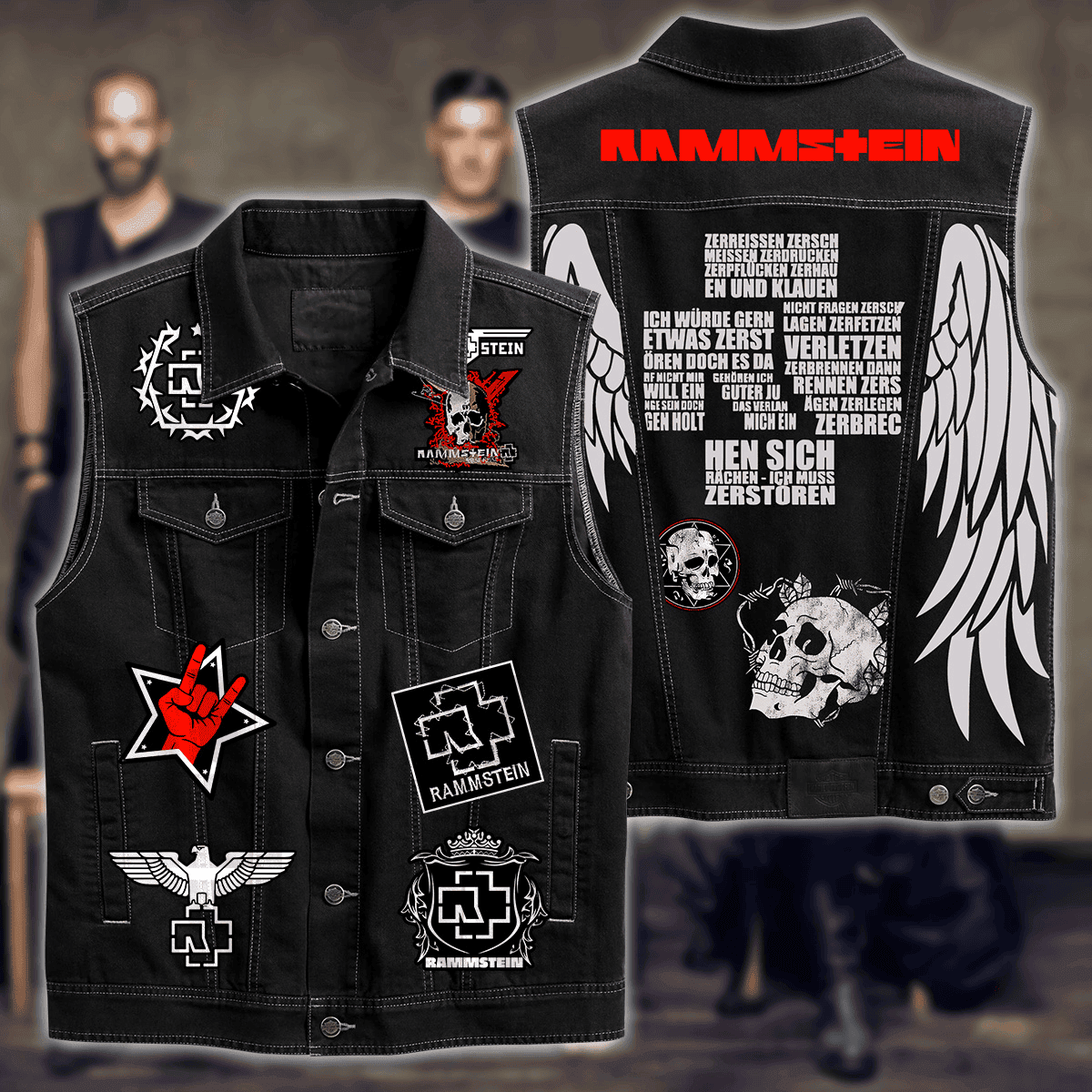 Rammstein Music Style Sleeveless Jacket For Fans