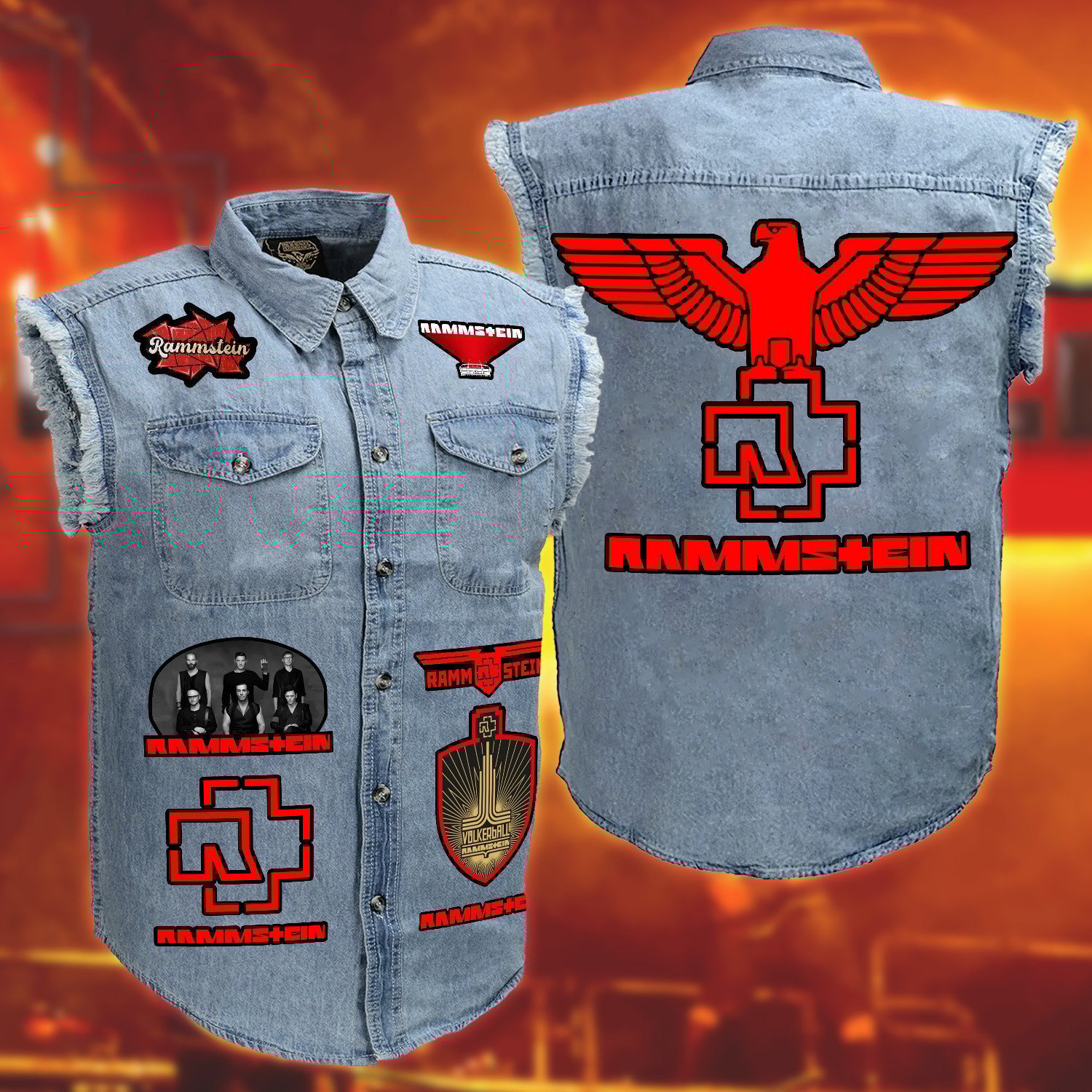 Rammstein Music Style Sleeveless Jacket For Fans
