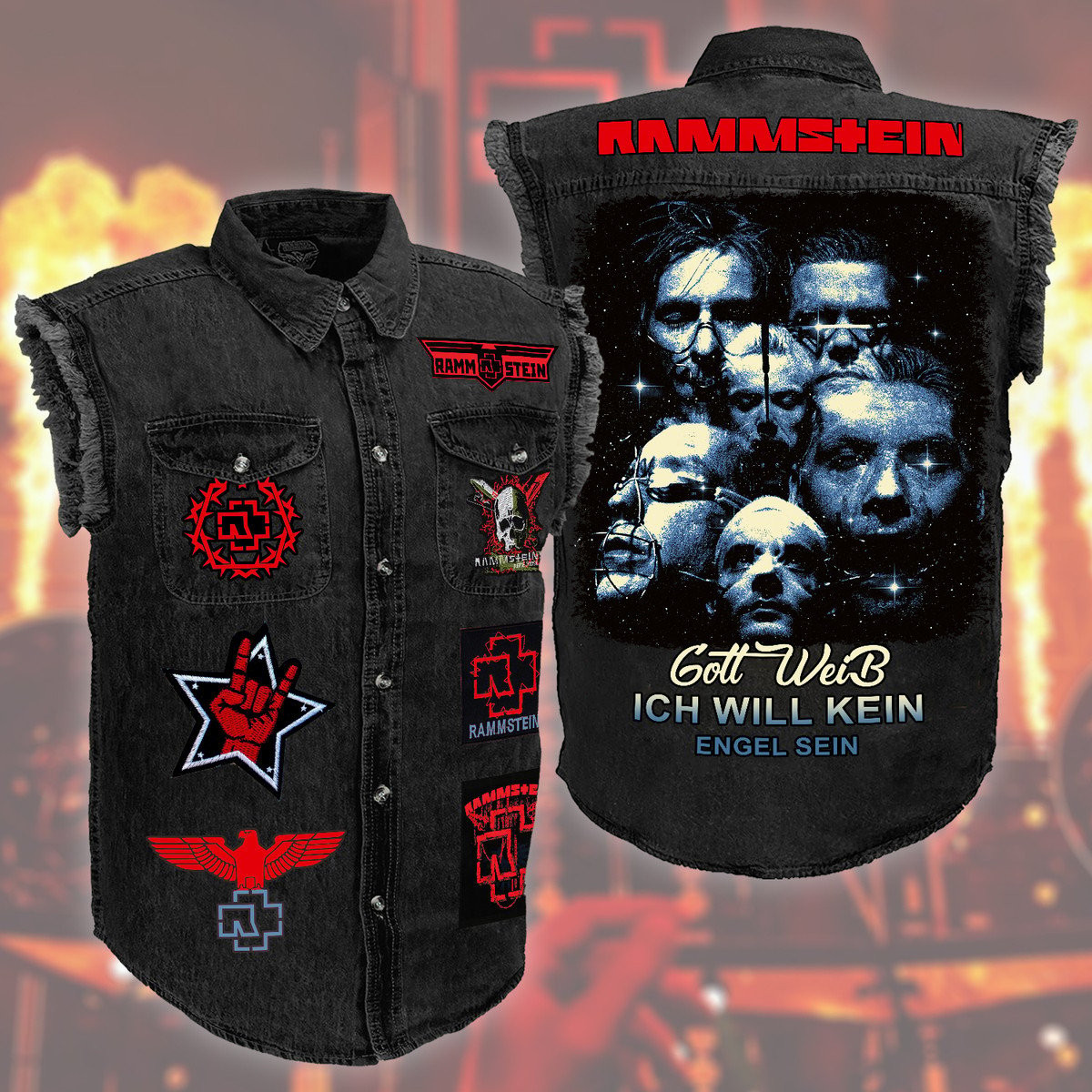 Rammstein Music Style Sleeveless Jacket For Fans
