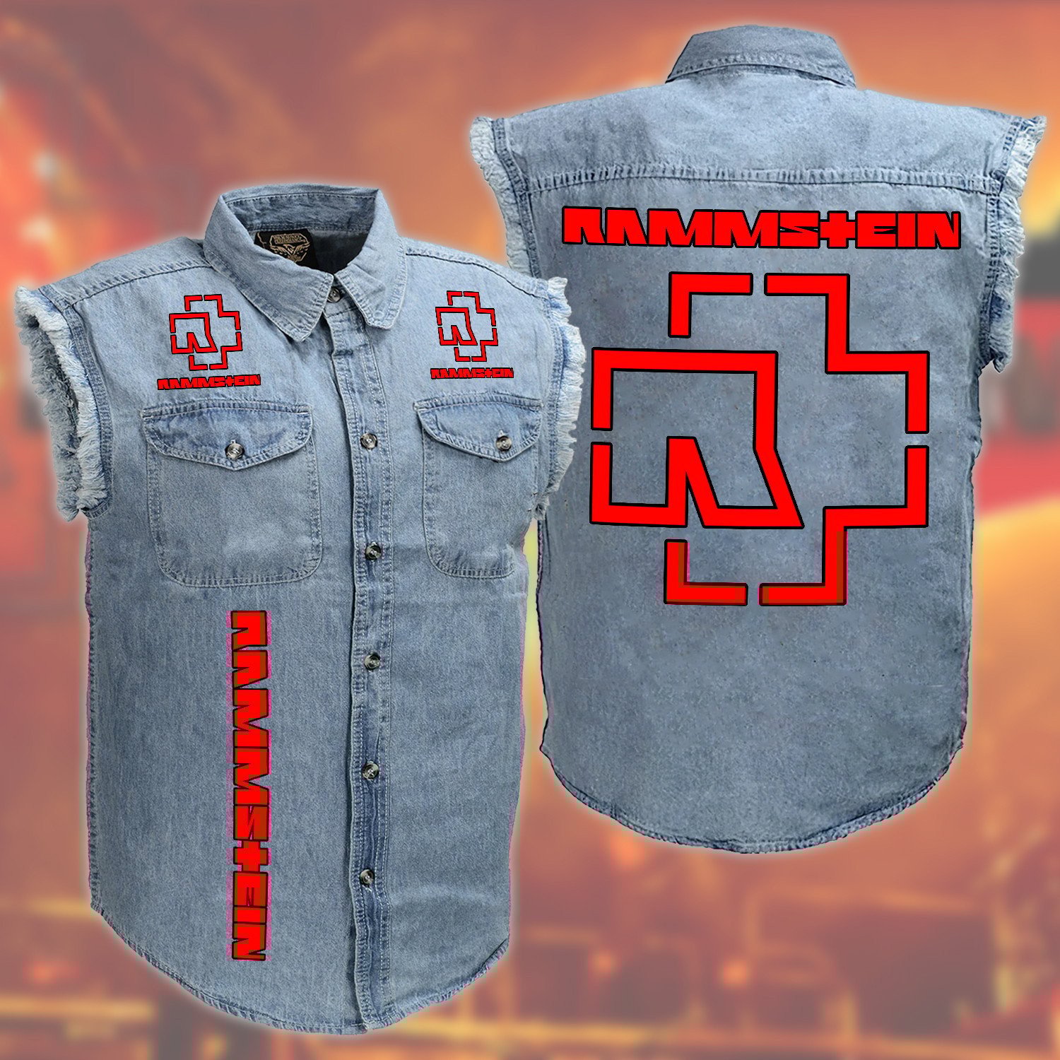 Rammstein Music Style Sleeveless Jacket For Fans