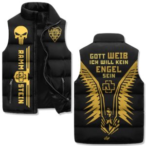 Rammstein Music Style Sleeveless Puffer Jacket For Fans