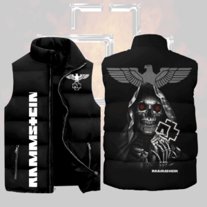 Rammstein Music Style Sleeveless Puffer Jacket For Fans