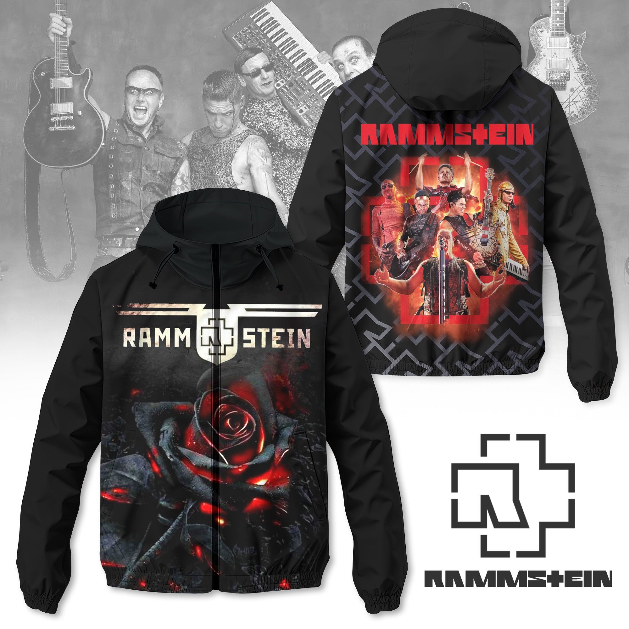Rammstein Music Style Windbreaker Jacket For Fans