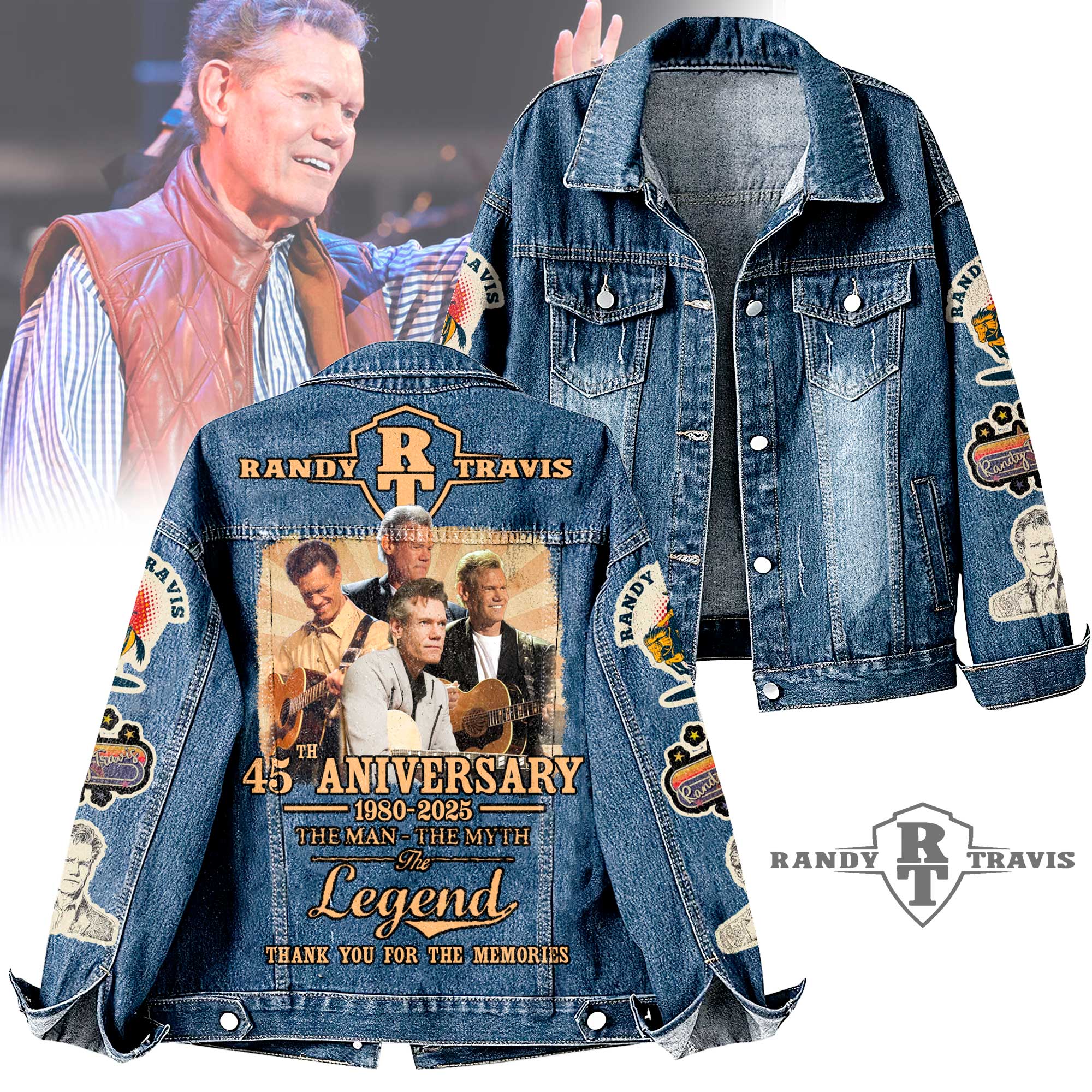 Randy Travis Music Denim Jacket Gift For Fans