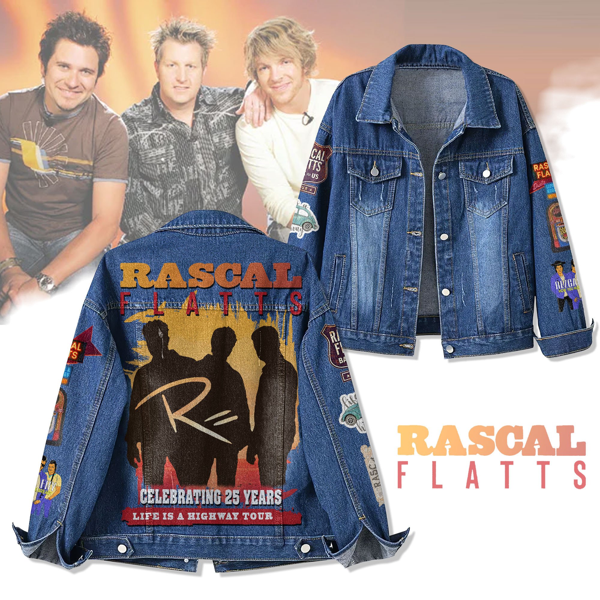Rascal Flatts Music Denim Jacket Gift For Fans