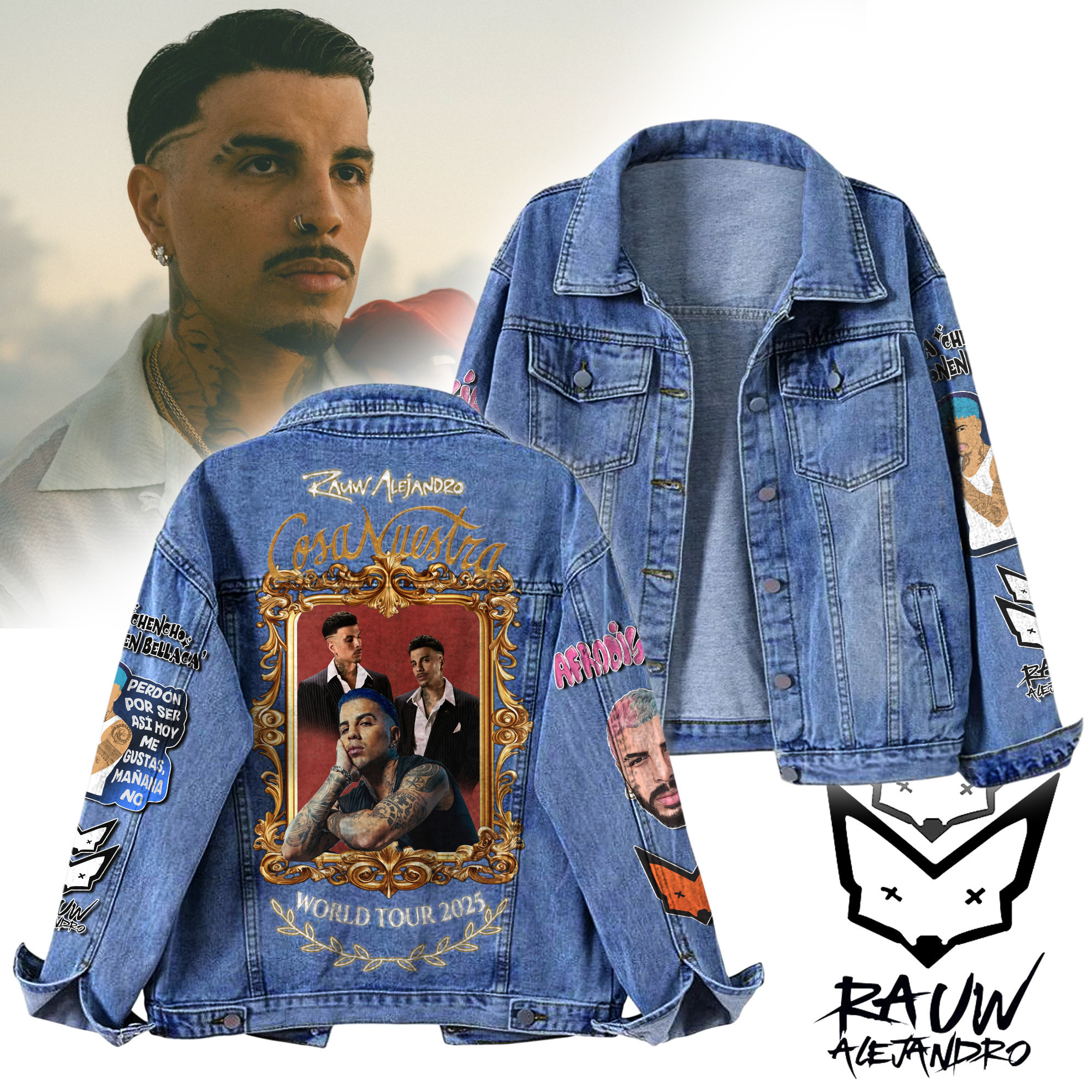 Rauw Alejandro Music Denim Jacket Gift For Fans