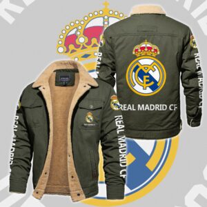Real Madrid CF La Liga Style Fleece Thermal Cotton Jacket For Fans