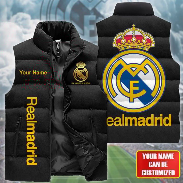 Real Madrid CF La Liga Style Sleeveless Puffer Jacket For Fans