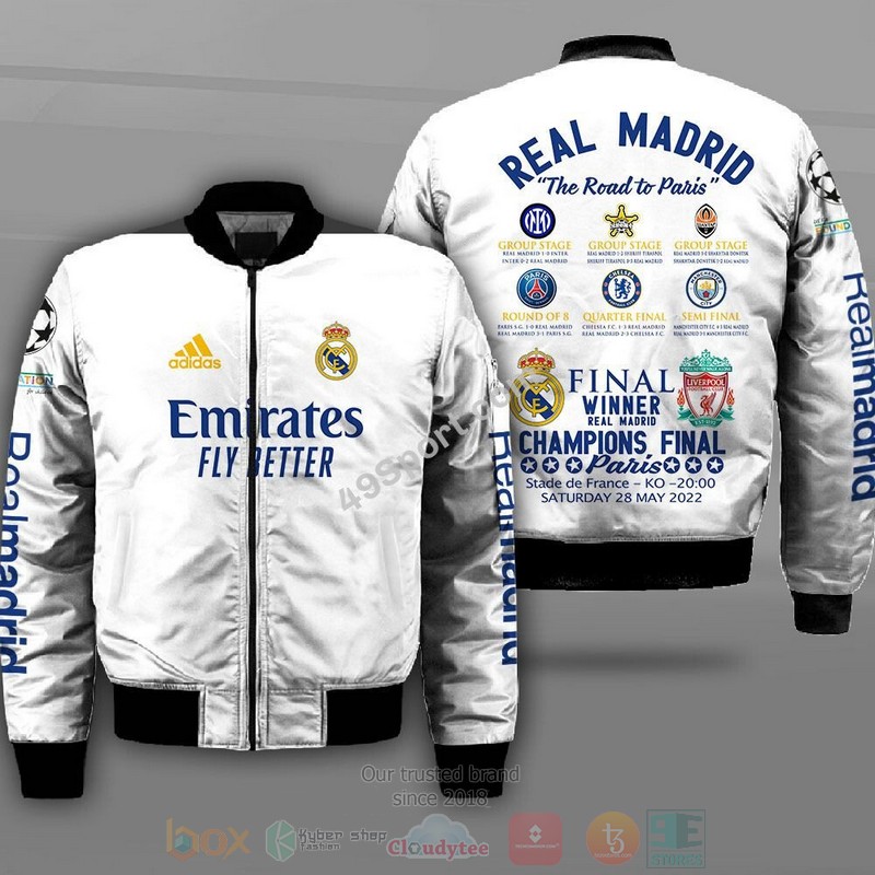 Real Madrid The Road To Paris Champions Style Bomber Jacket For Fans