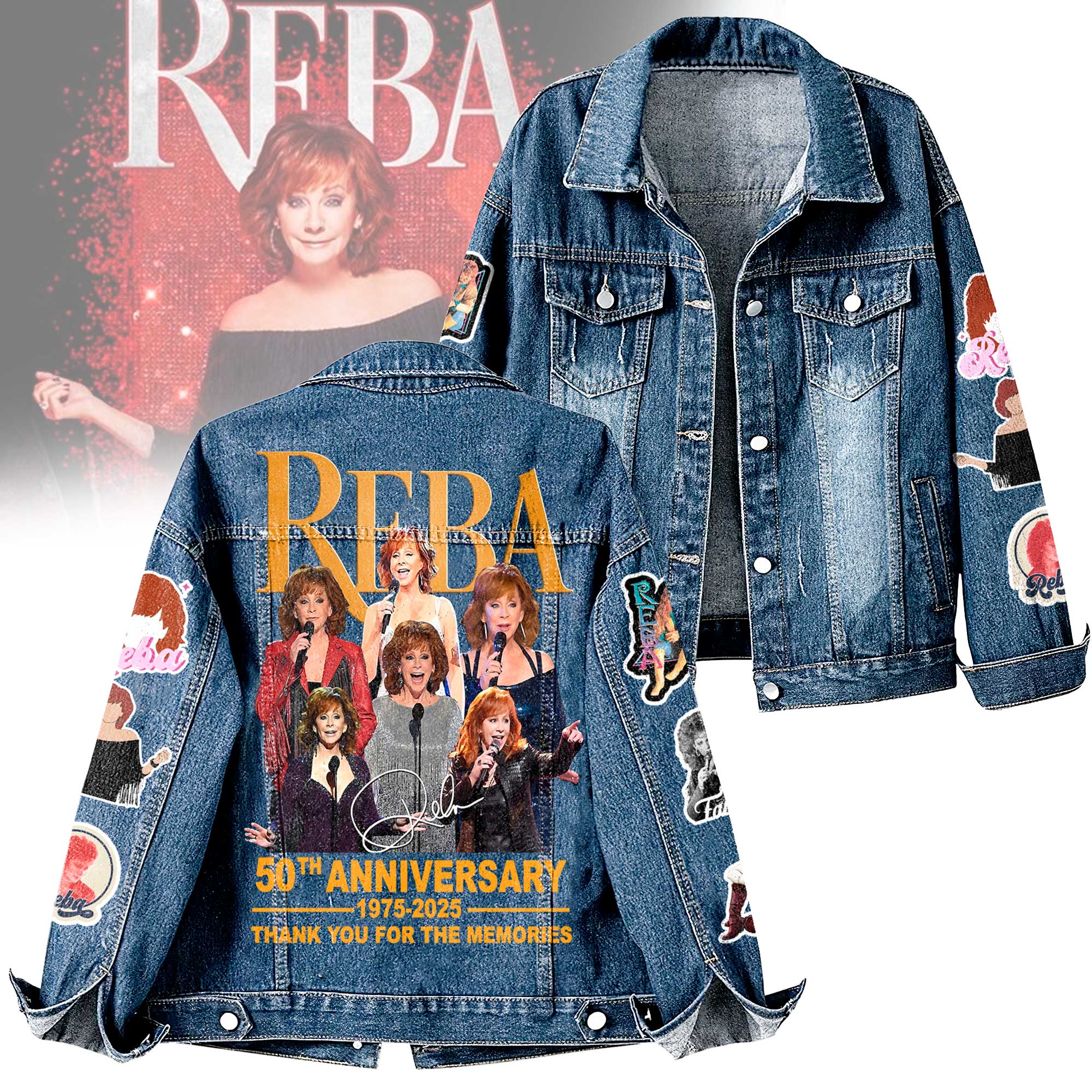 Reba McEntire Music Denim Jacket Gift For Fans