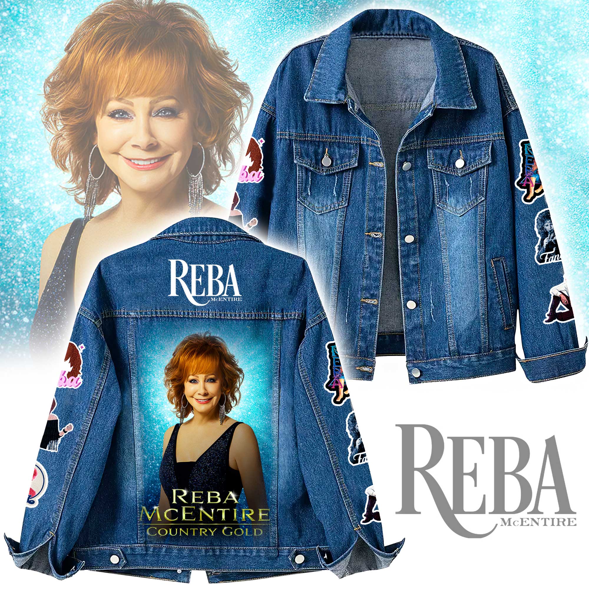 Reba McEntire Music Denim Jacket Gift For Fans