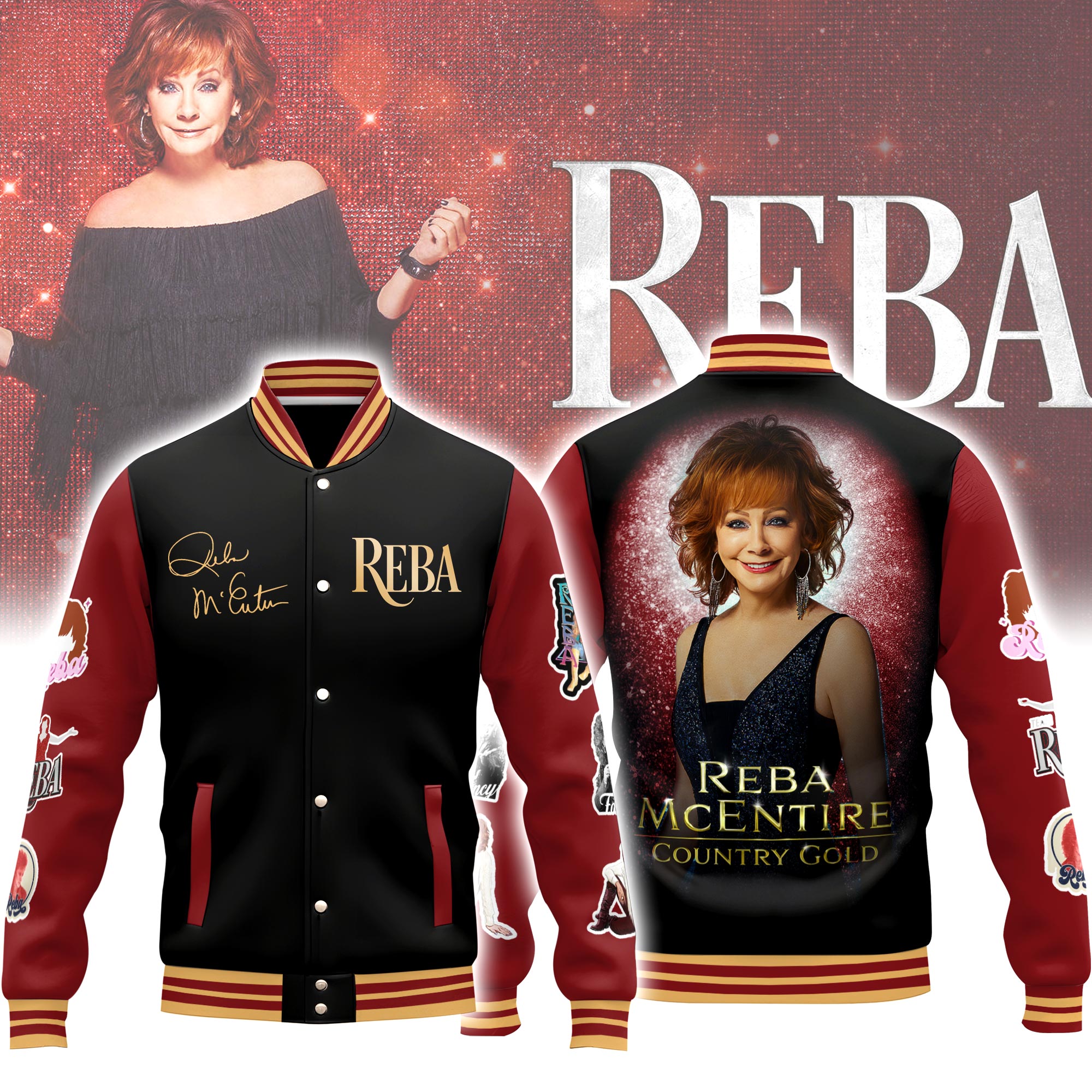 Reba McEntire Music Style Baseball Jacket
