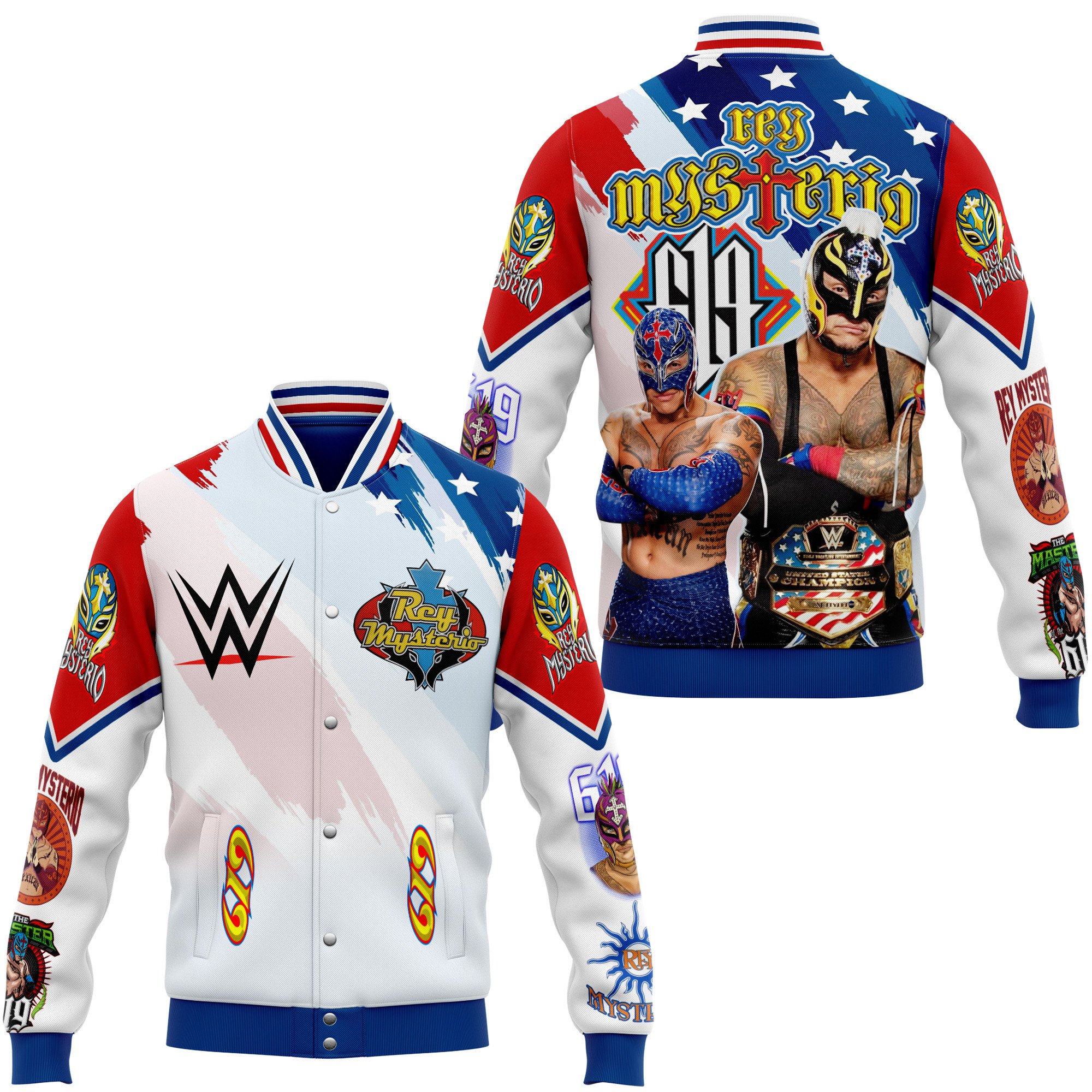 Rey Mysterio WWE Style Baseball Jacket For Fans