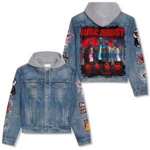 Rise Against Music Style Hooded Denim Jacket For Fans
