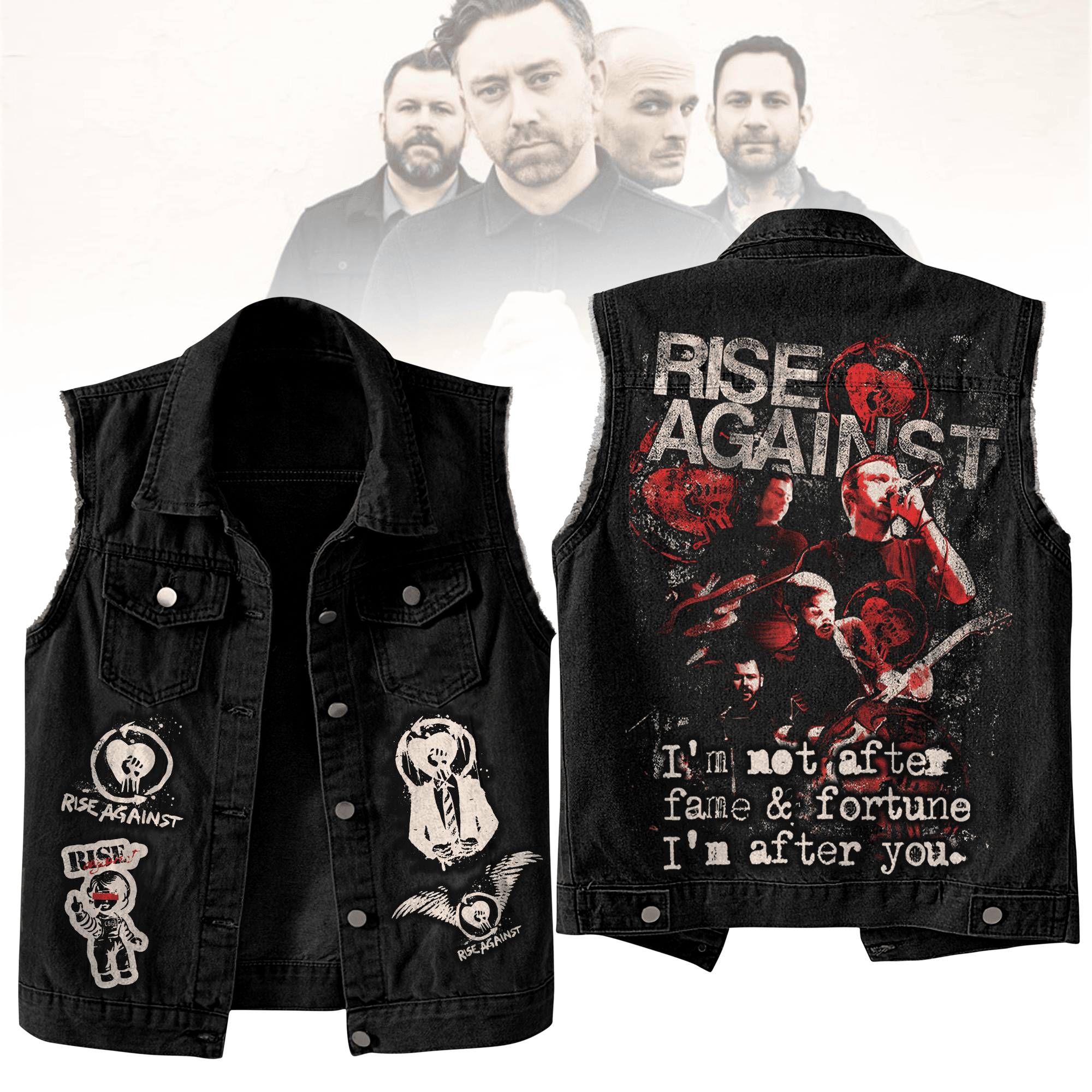 Rise Against Music Style Sleeveless Jacket For Fans
