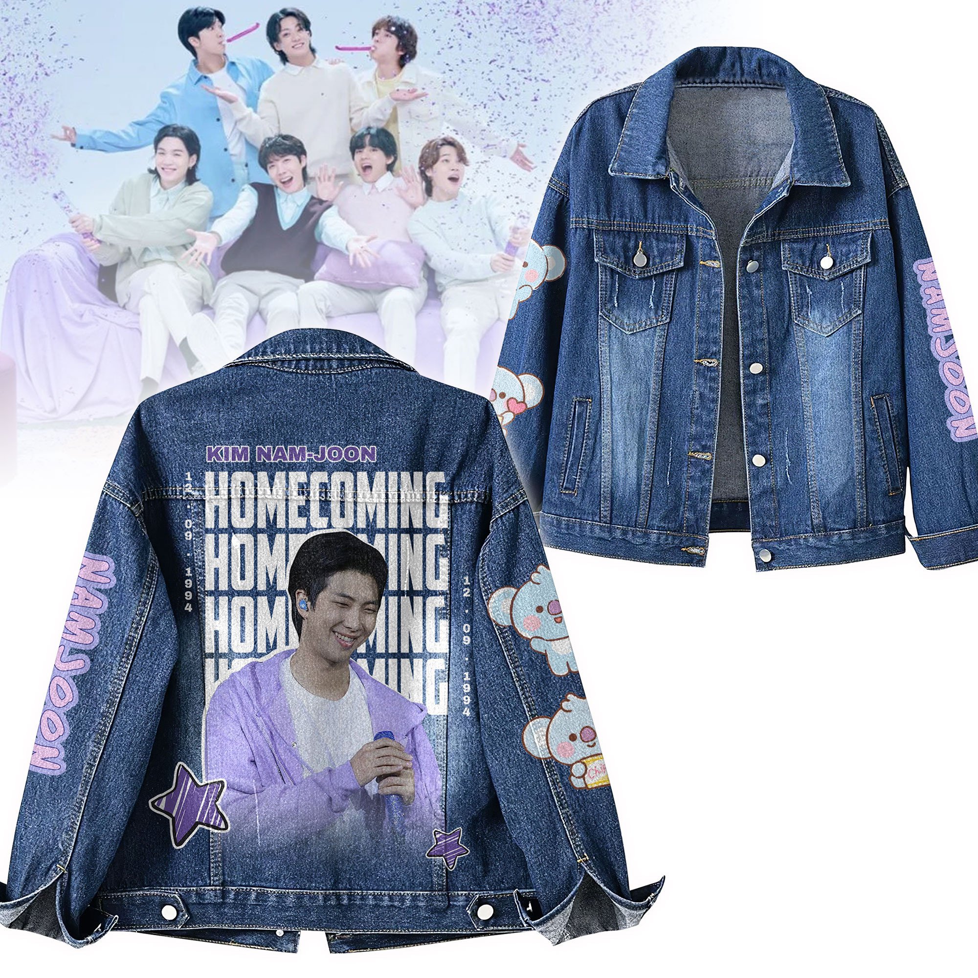 RM BTS Music Denim Jacket Gift For Fans