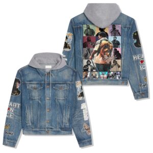 Rod Wave Music Style Hooded Denim Jacket For Fans