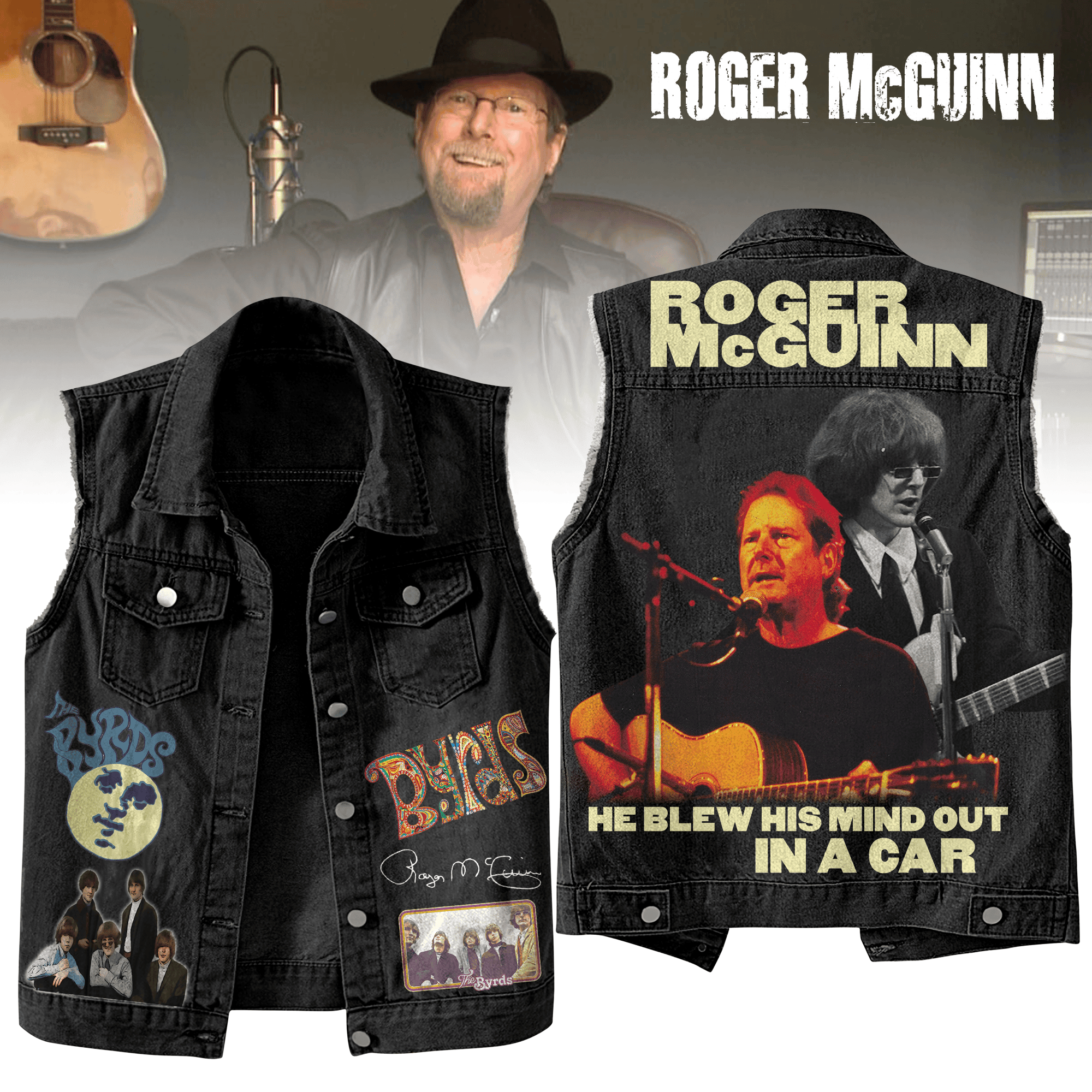 Roger Mcguinn Music Style Sleeveless Jacket For Fans