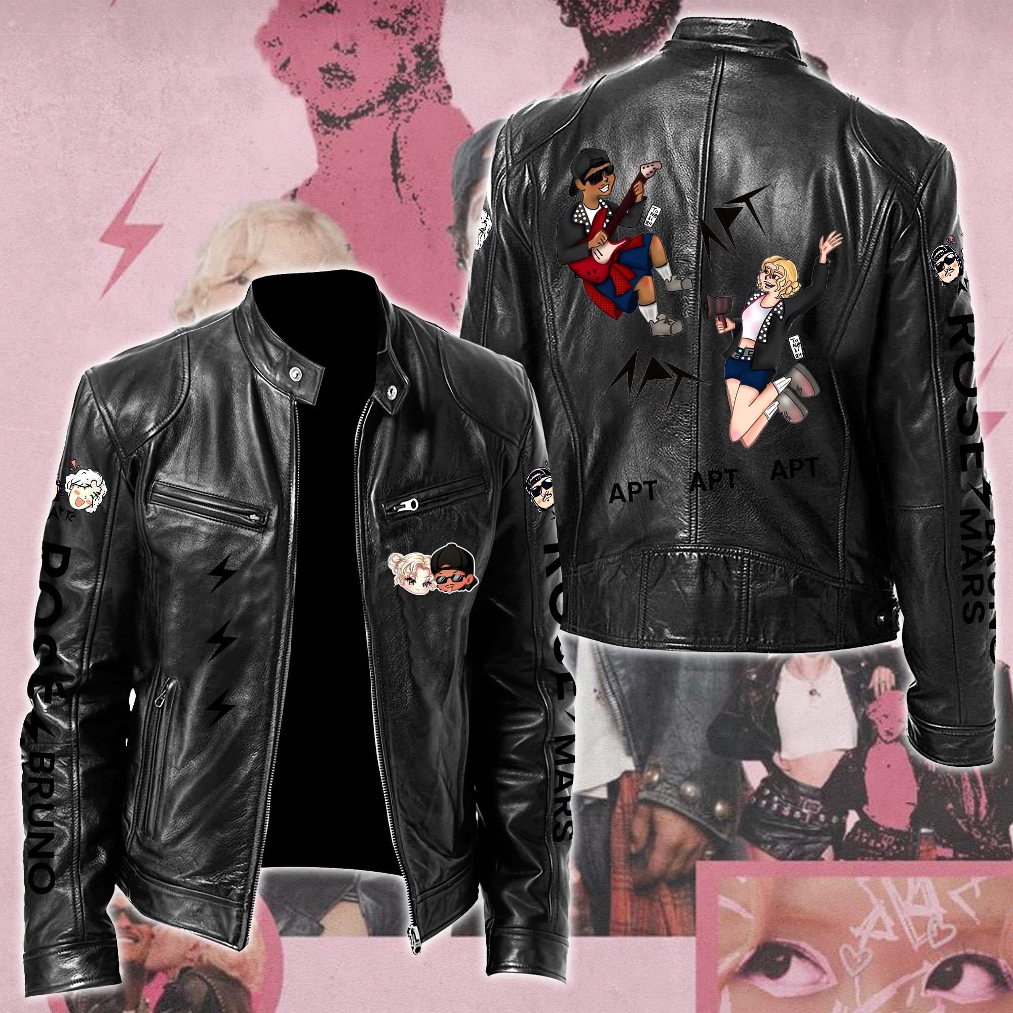 Rosé & Bruno Mars APT Music Style Leather Jacket For Fans