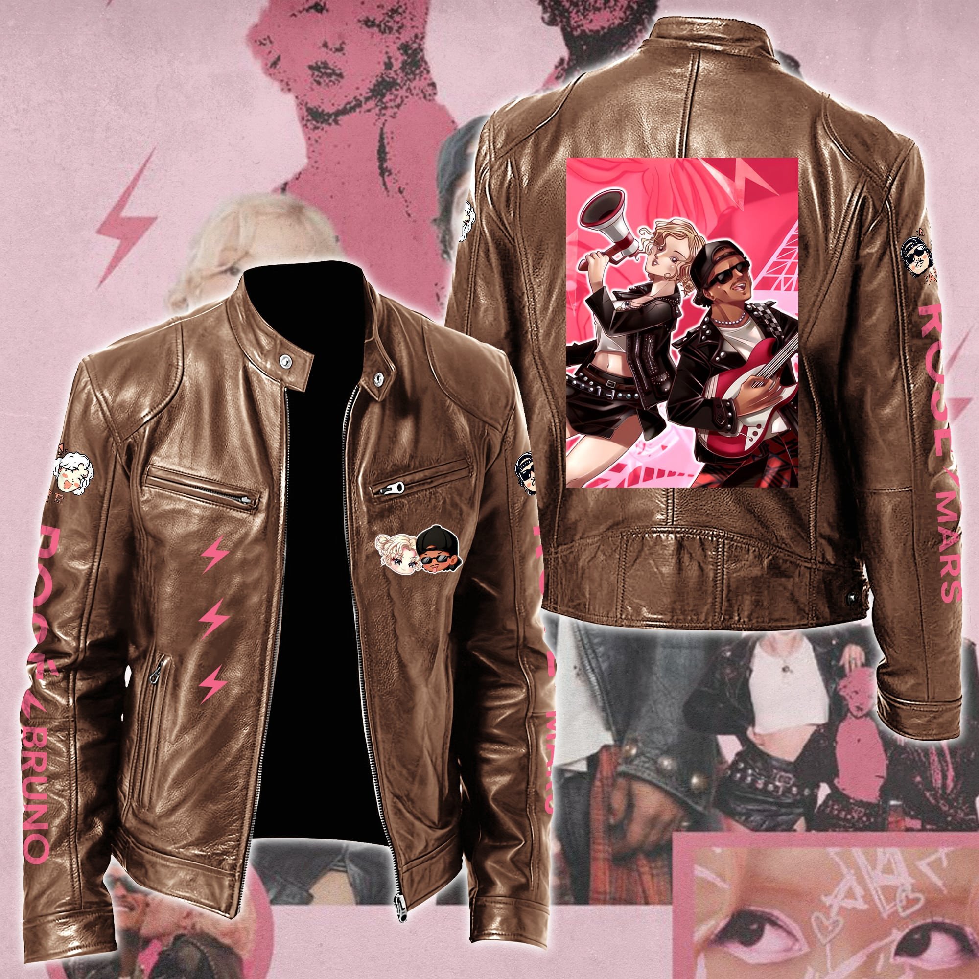 Rosé & Bruno Mars APT Music Style Leather Jacket For Fans