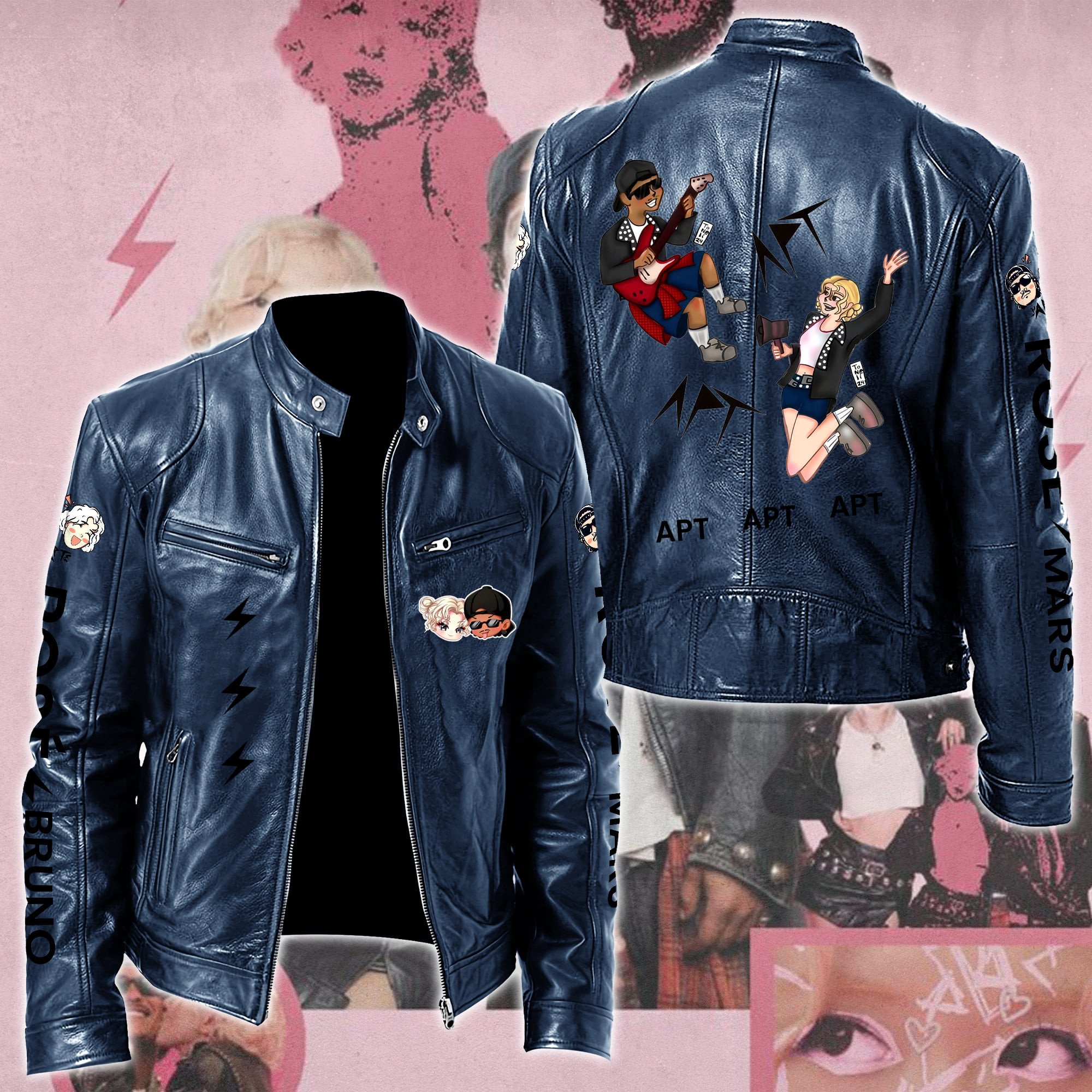 Rosé & Bruno Mars APT Music Style Leather Jacket For Fans