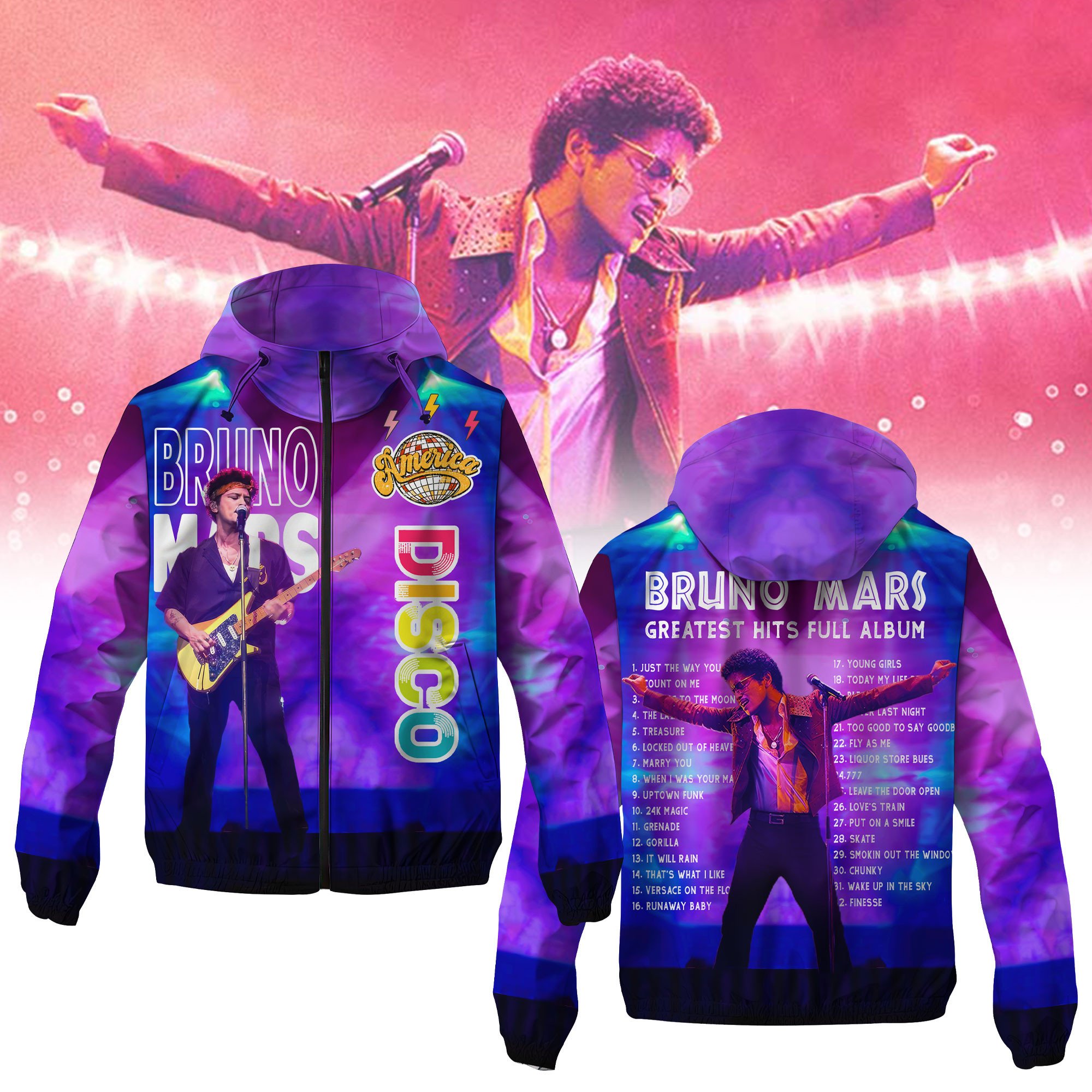 Rosé & Bruno Mars Music Style Windbreaker Jacket For Fans
