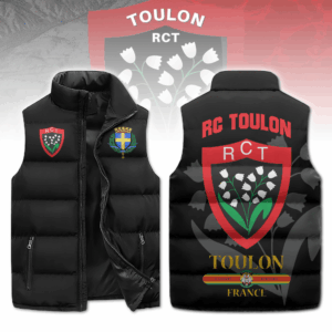 Rugby Club Toulonnais Top 14 Style Sleeveless Puffer Jacket For Fans