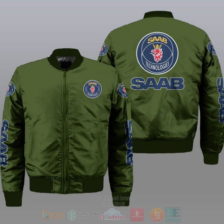 Saab Automobile Car Style Bomber Jacket For Fans