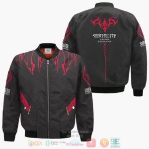 Saber Alter Fate Grand Order Black Anime Style Bomber Jacket For Fans