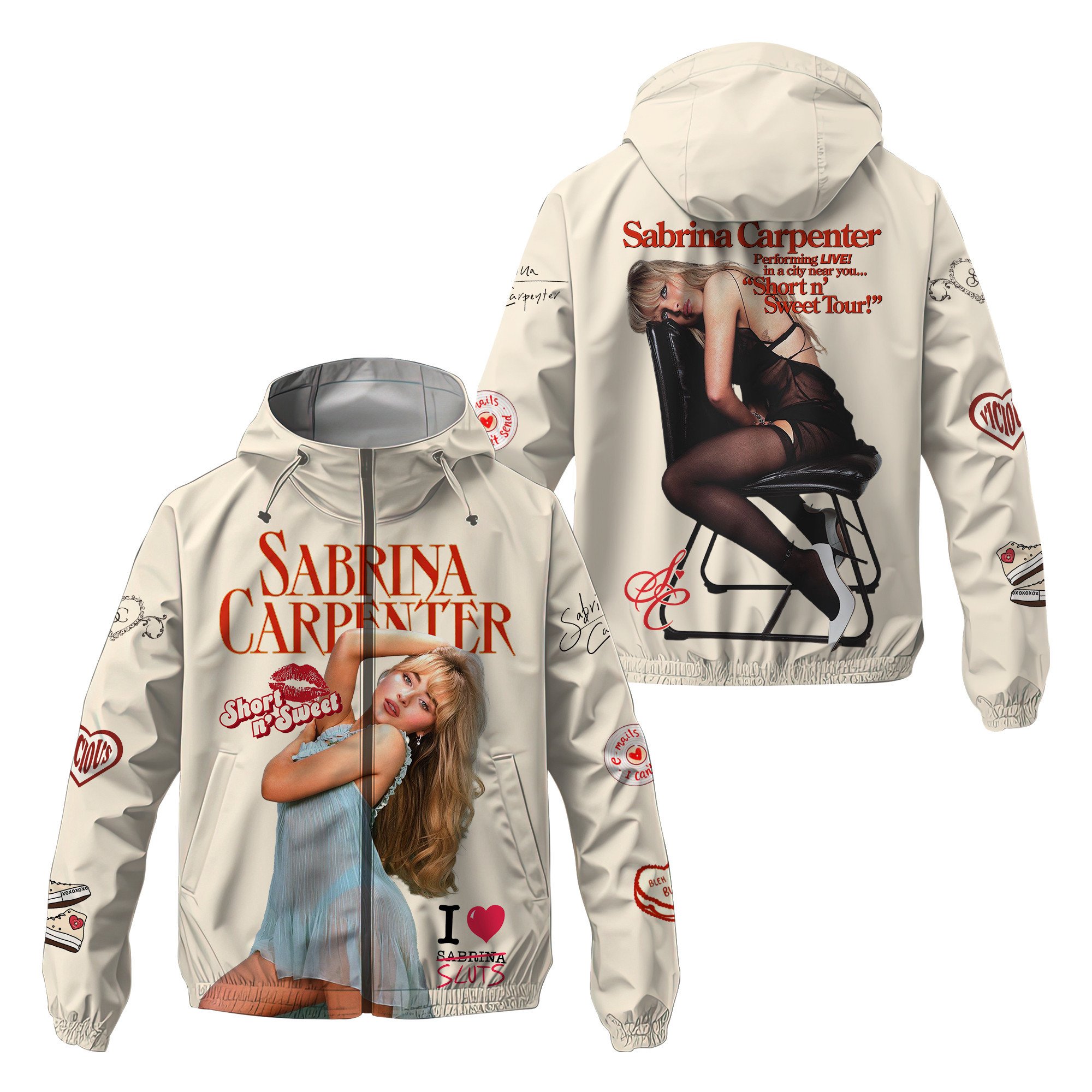 Sabrina Carpenter Music Style Windbreaker Jacket For Fans