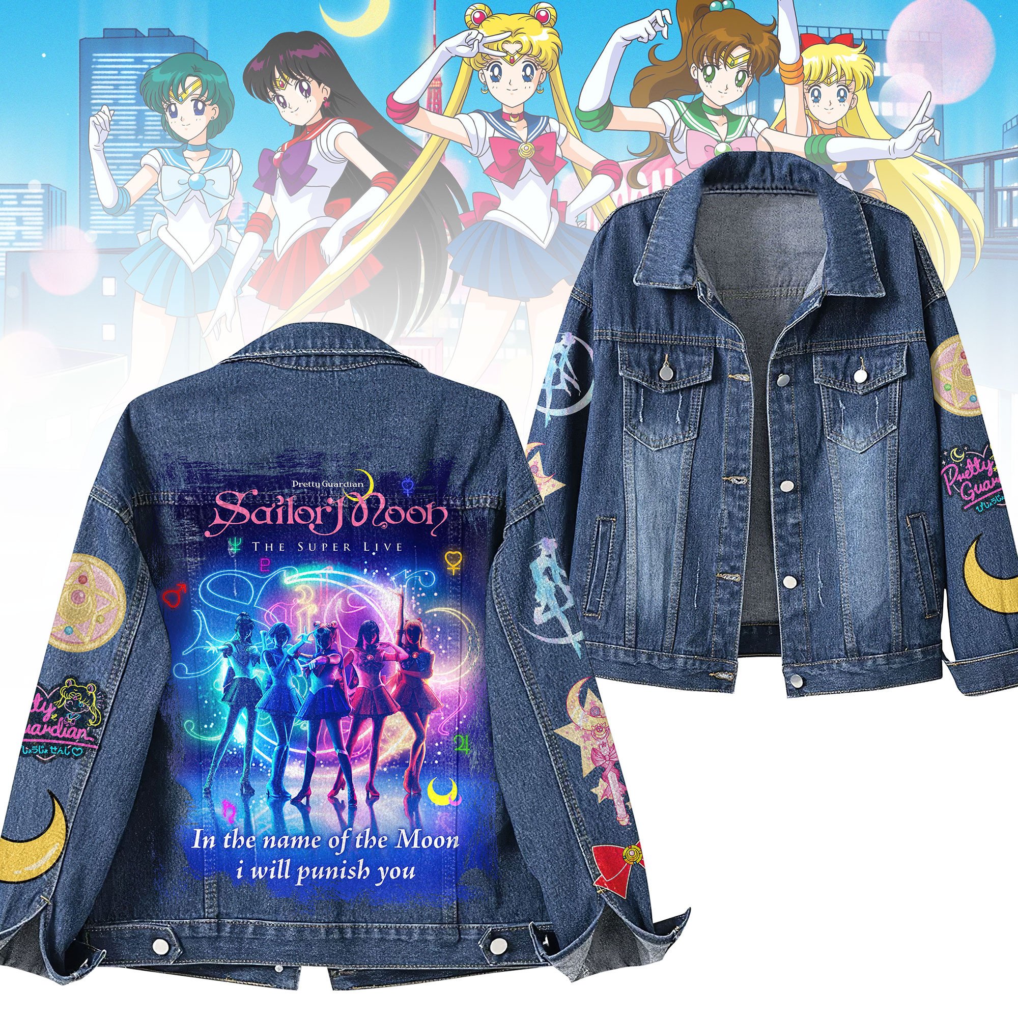 Sailor Moon Anime Denim Jacket Gift For Fans