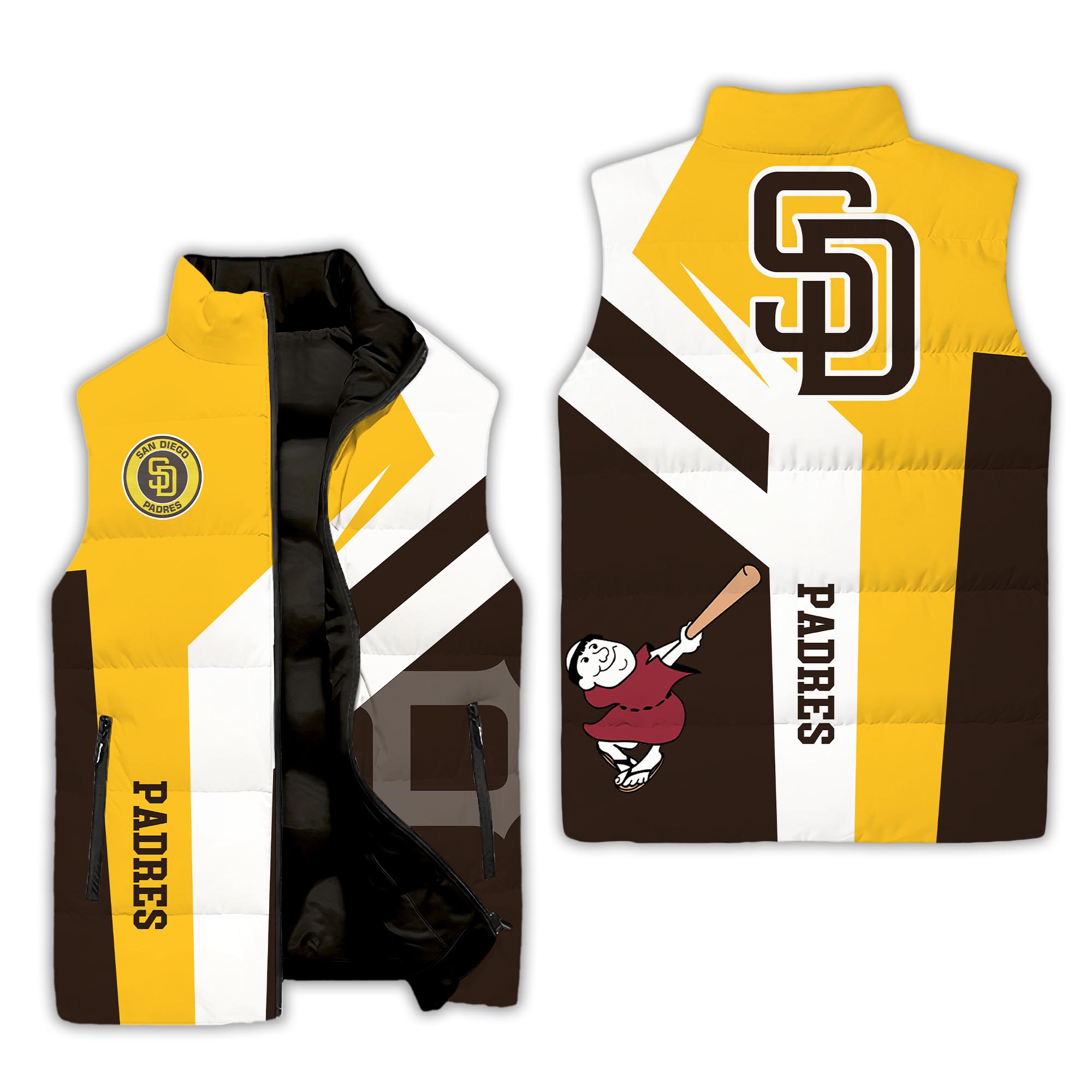 San Diego Padres MLB Style Sleeveless Puffer Jacket For Fans