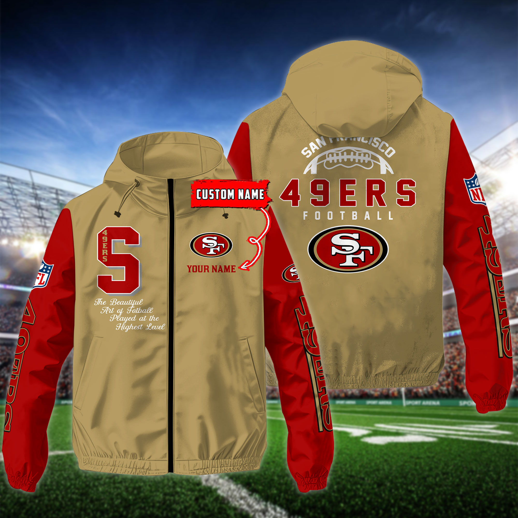 San Francisco 49ers NFL Personalized Style Windbreaker Jacket For Fans
