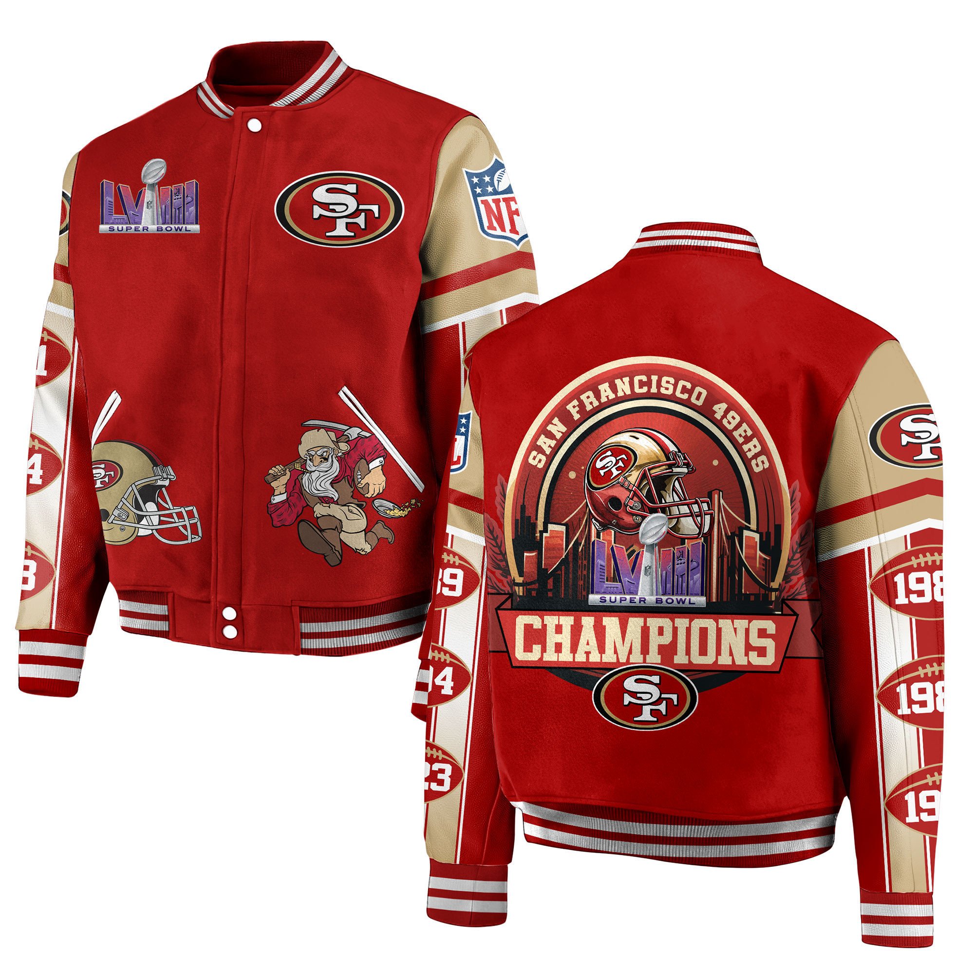 San Francisco 49ers NFL Style Baseball Jacket For Fans