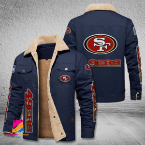 San Francisco 49ers NFL Style Fleece Thermal Cotton Jacket For Fans