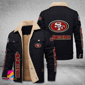 San Francisco 49ers NFL Style Fleece Thermal Cotton Jacket For Fans
