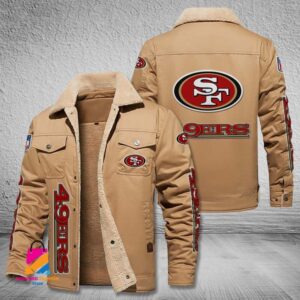 San Francisco 49ers NFL Style Fleece Thermal Cotton Jacket For Fans