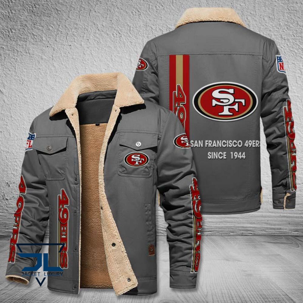 San Francisco 49ers NFL Style Fleece Thermal Cotton Jacket For Fans