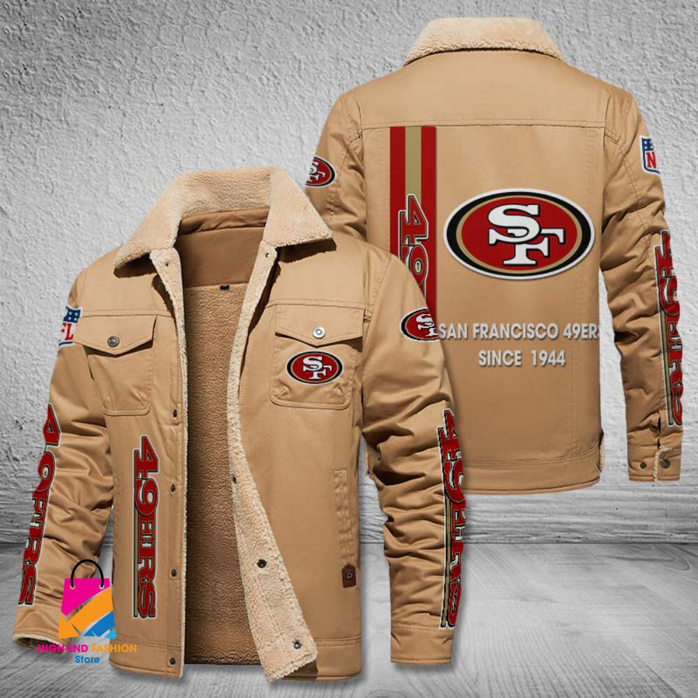 San Francisco 49ers NFL Style Fleece Thermal Cotton Jacket For Fans