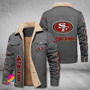 San Francisco 49ers NFL Style Fleece Thermal Cotton Jacket For Fans