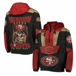 San Francisco 49ers NFL Style Half-Zip Hoodie Jacket For Fans