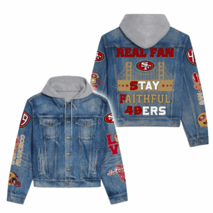 San Francisco 49ers NFL Style Hooded Denim Jacket For Fans