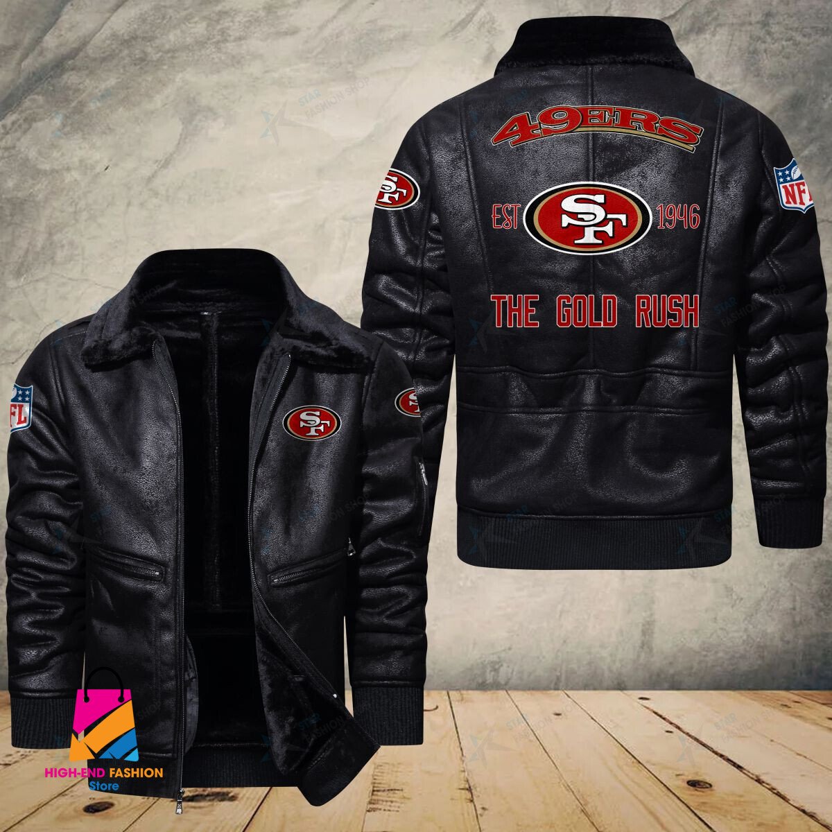 San Francisco 49ers NFL Style Leather Jacket For Fans