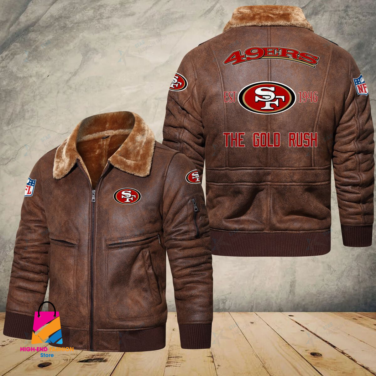 San Francisco 49ers NFL Style Leather Jacket For Fans