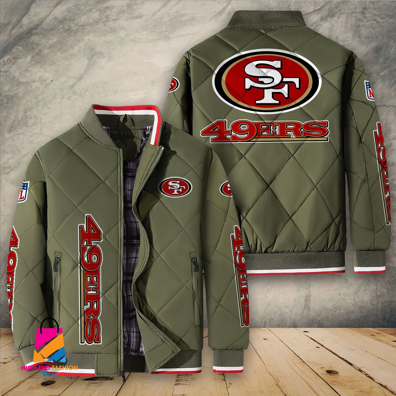 San Francisco 49ers NFL Style Puffer Jacket For Fans