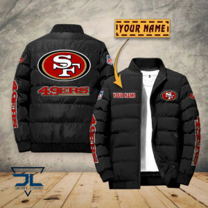 San Francisco 49ers NFL Style Puffer Jacket For Fans