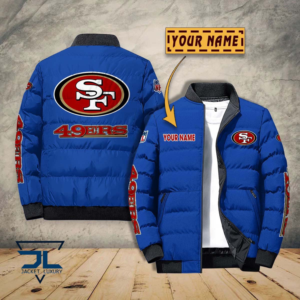 San Francisco 49ers NFL Style Puffer Jacket For Fans